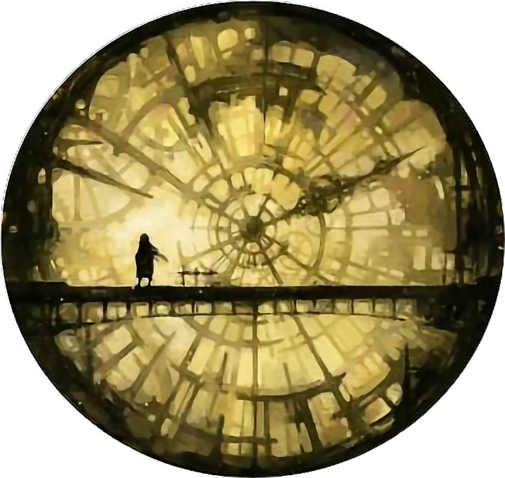 #clock #clocktower #clock Tower #alone #time #darkart - Fantasy Art Clock Fantasy Clipart (716x678), Png Download