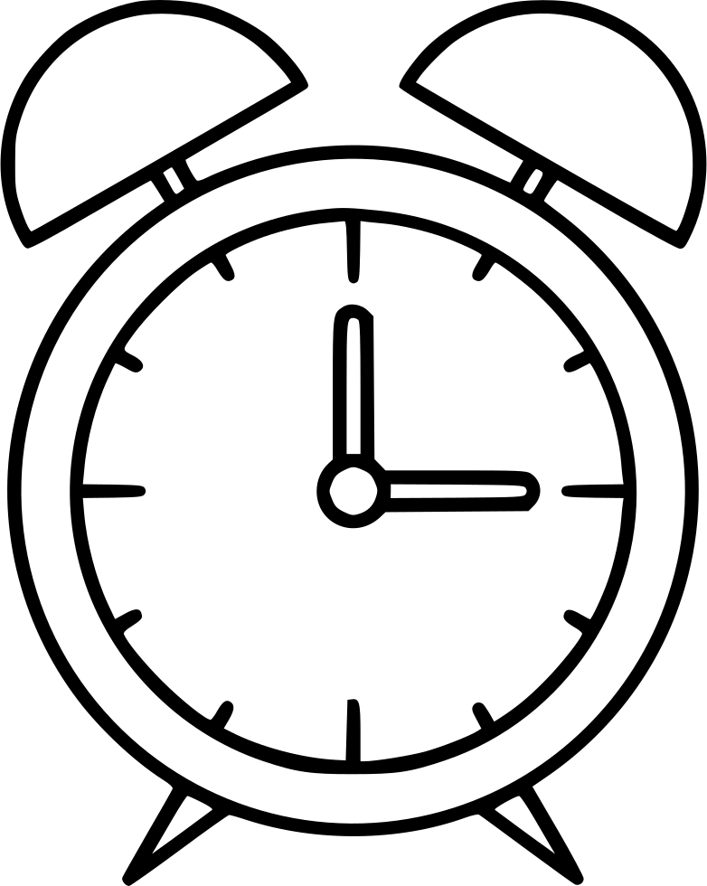 Alarm Svg Png - Alarm Clock Line Art Png Clipart (782x980), Png Download