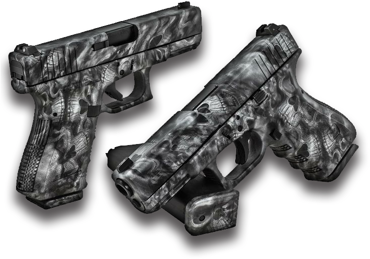 Reaper Black Glock Pistol - Hydro Dipping Clipart (736x534), Png Download