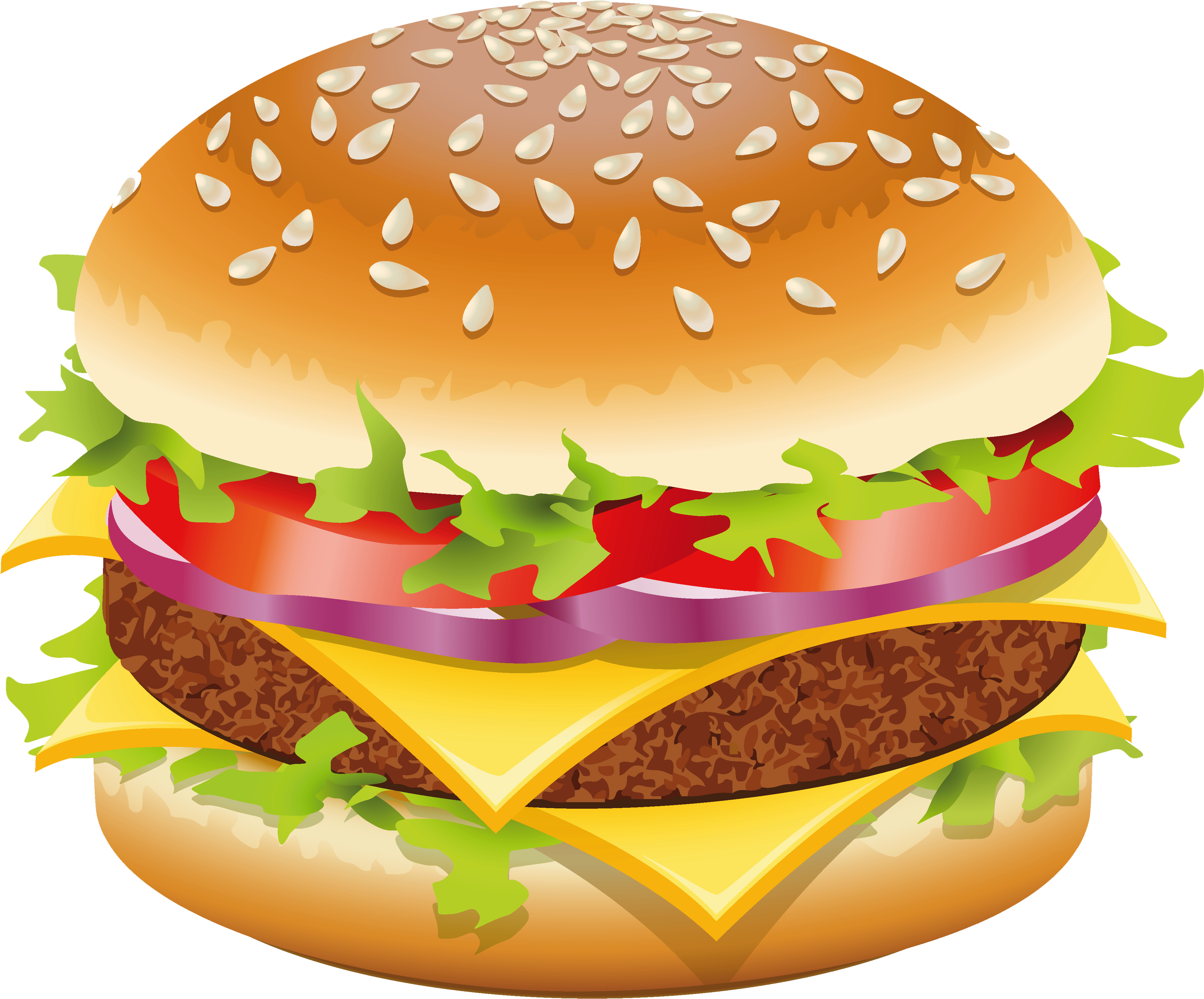 Burger Clipart - Png Download (4178x3538), Png Download