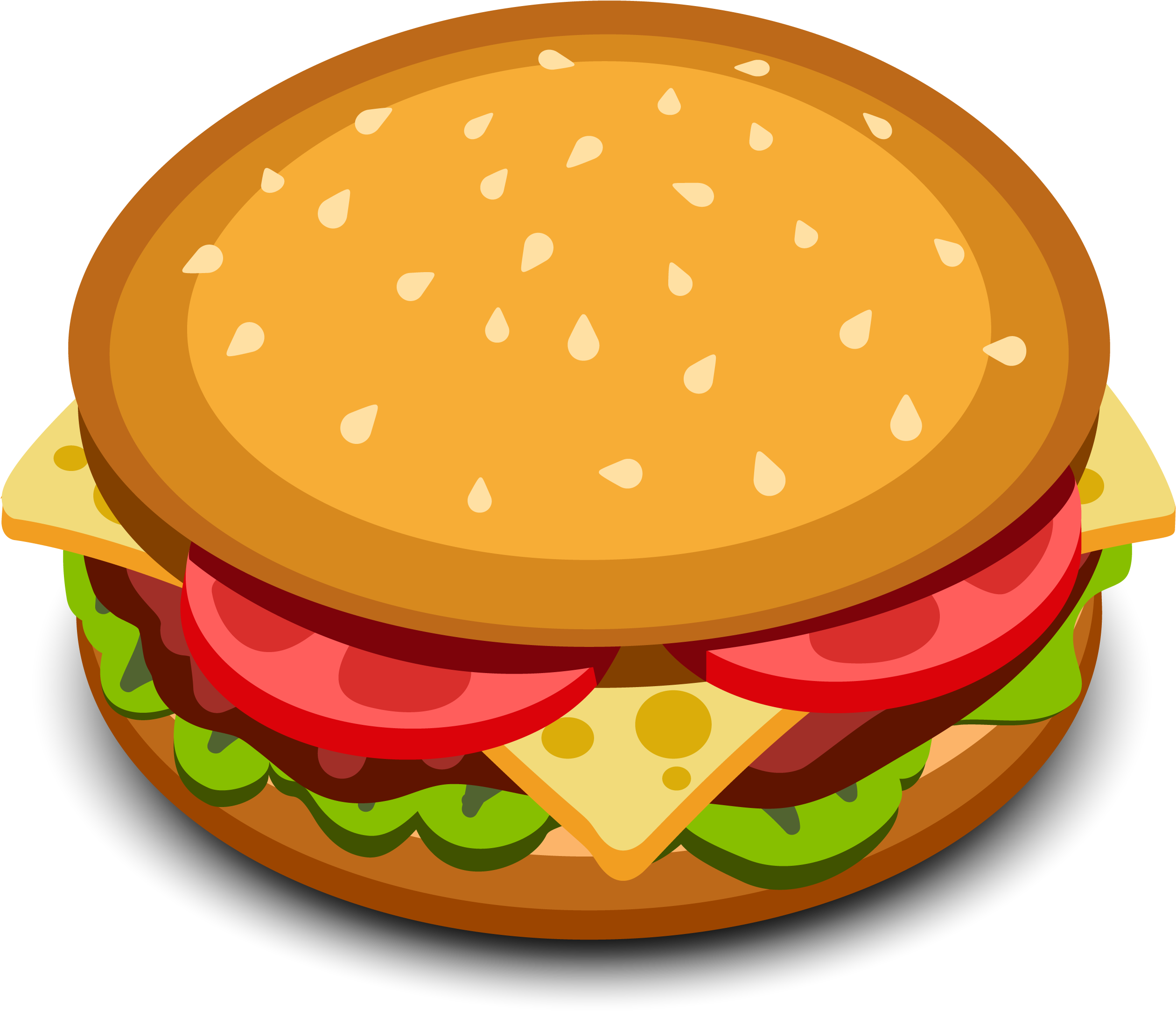 Hamburger Vector Png - Hamburger Cartoon Png Clipart (2519x2192), Png Download