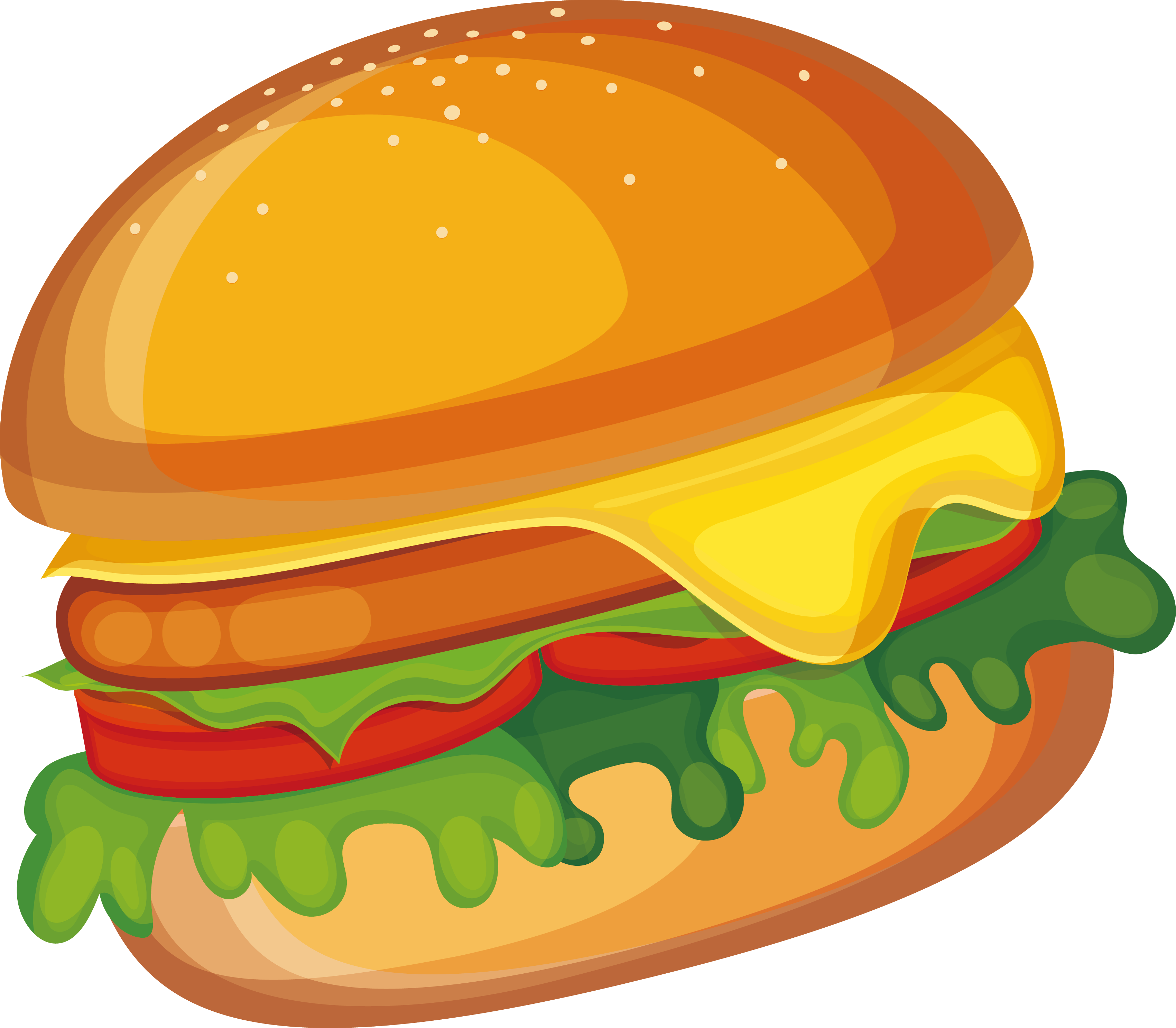 Cheeseburger Hamburger Fast Food Veggie Burger Clip - Burger Png Transparent Png (3401x2972), Png Download