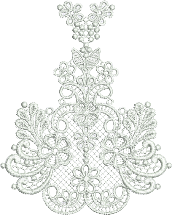 Taj Border Centre - Lace Applique Png Transparent Clipart (580x722), Png Download