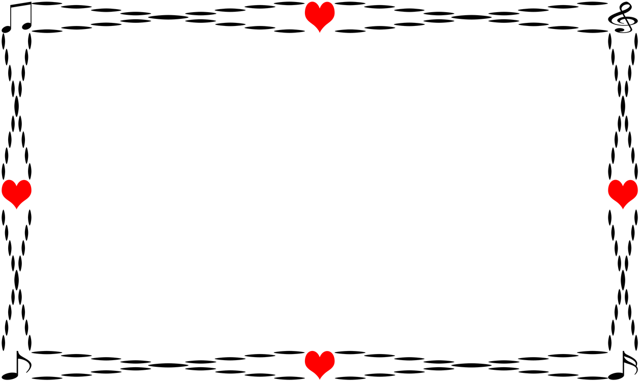 Frame,heart,musical - Transparent Valentine Frame Png Clipart (1280x768), Png Download