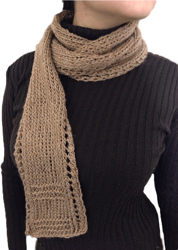 Free Unisex Lace Border Scarf Knitting Patterns Clipart (592x834), Png Download