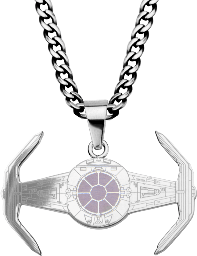 Etched X1 Tie Fighter Pendant With Chain - Star Wars Smycken Clipart (850x850), Png Download