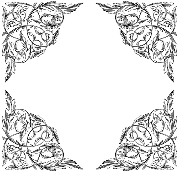 Banner Black And White Download Frames And Borders - Victorian Border Designs Transparent Clipart (624x600), Png Download