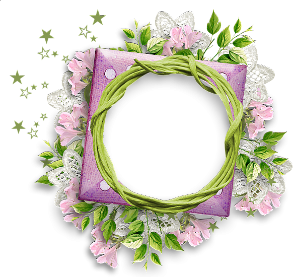 Round Lace Frame Png - Round Flower Frame Png Clipart (600x549), Png Download