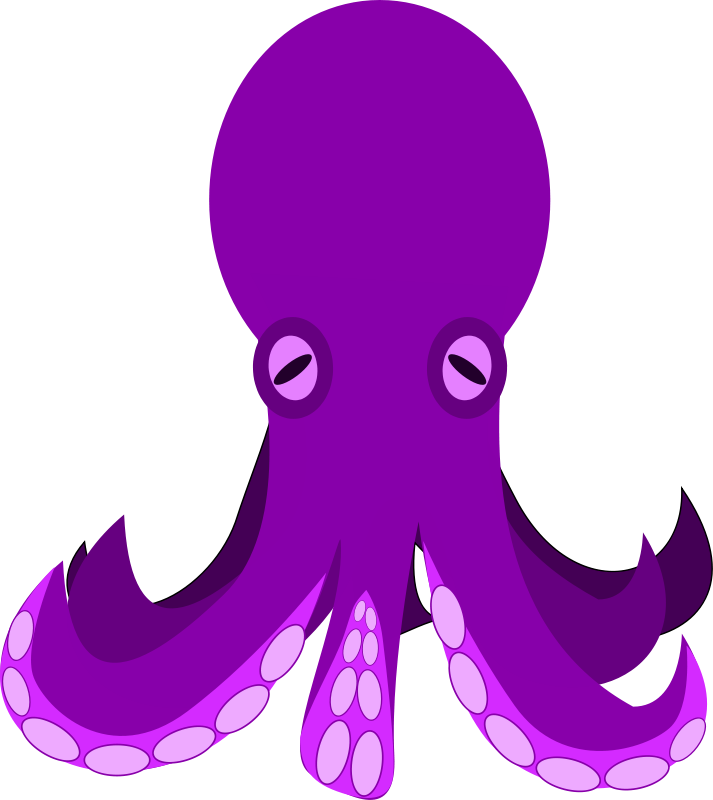 Free Png Clipart - Purple Octopus Clipart Transparent Png (713x800), Png Download