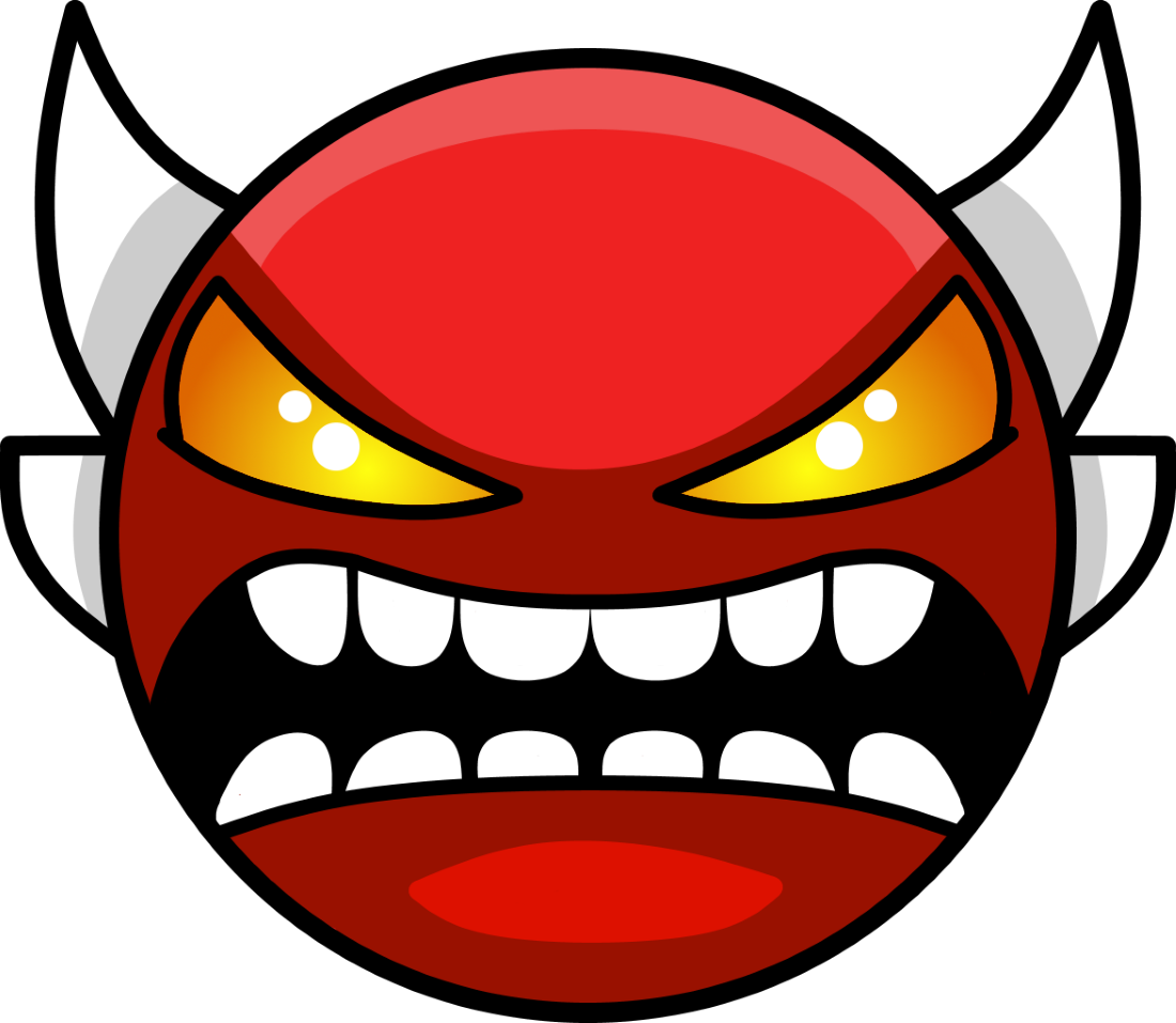 Geometry Dash Demon Face Clipart (1100x957), Png Download