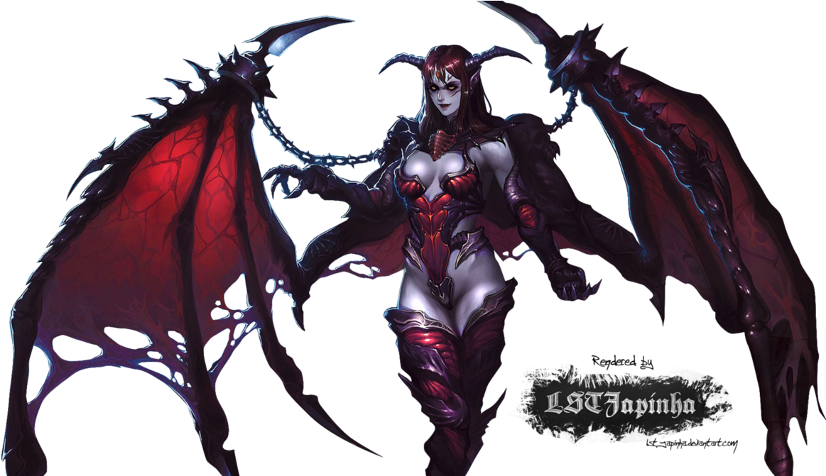 Demon Animals Tags Anime Evil Little Girl Demon Stuffed - Female Demon Png Clipart (1163x671), Png Download