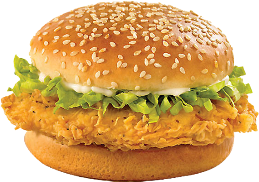 Hamburger - Chicken Burger Png Clipart (866x650), Png Download