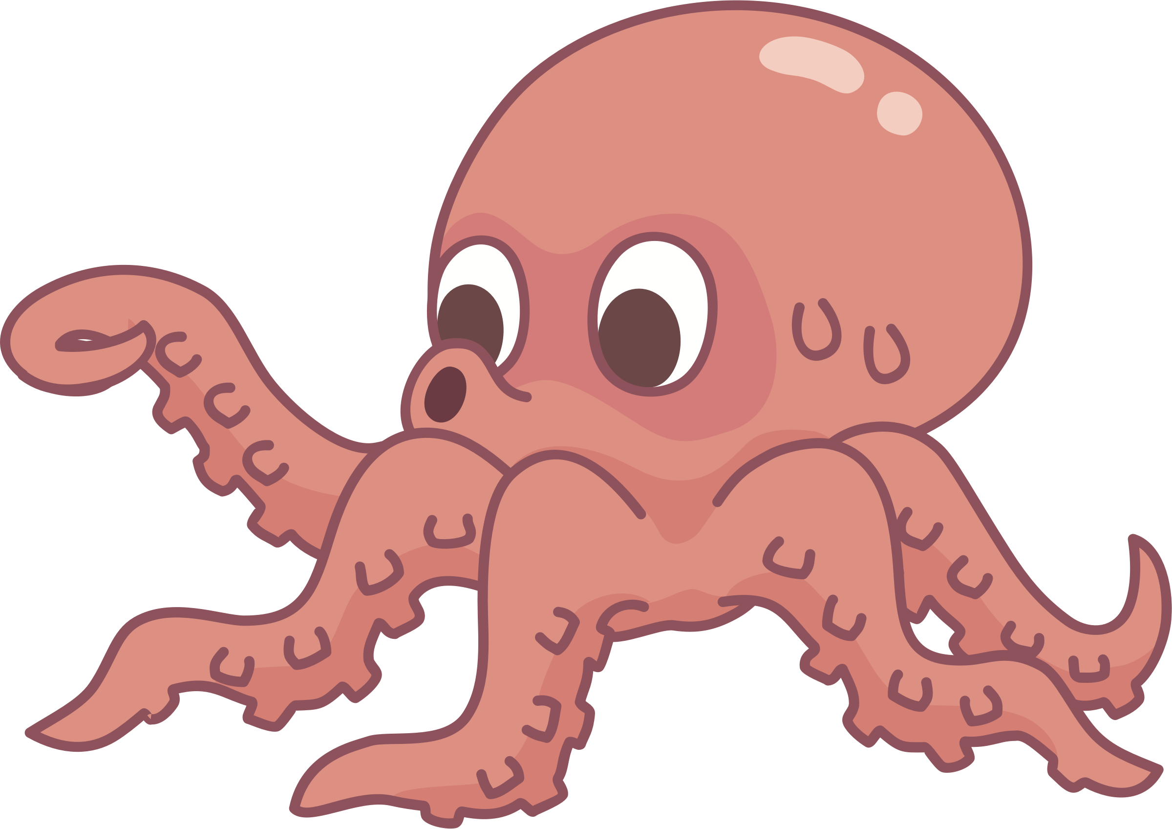 Clipart Octopus - Png Download (2399x1696), Png Download