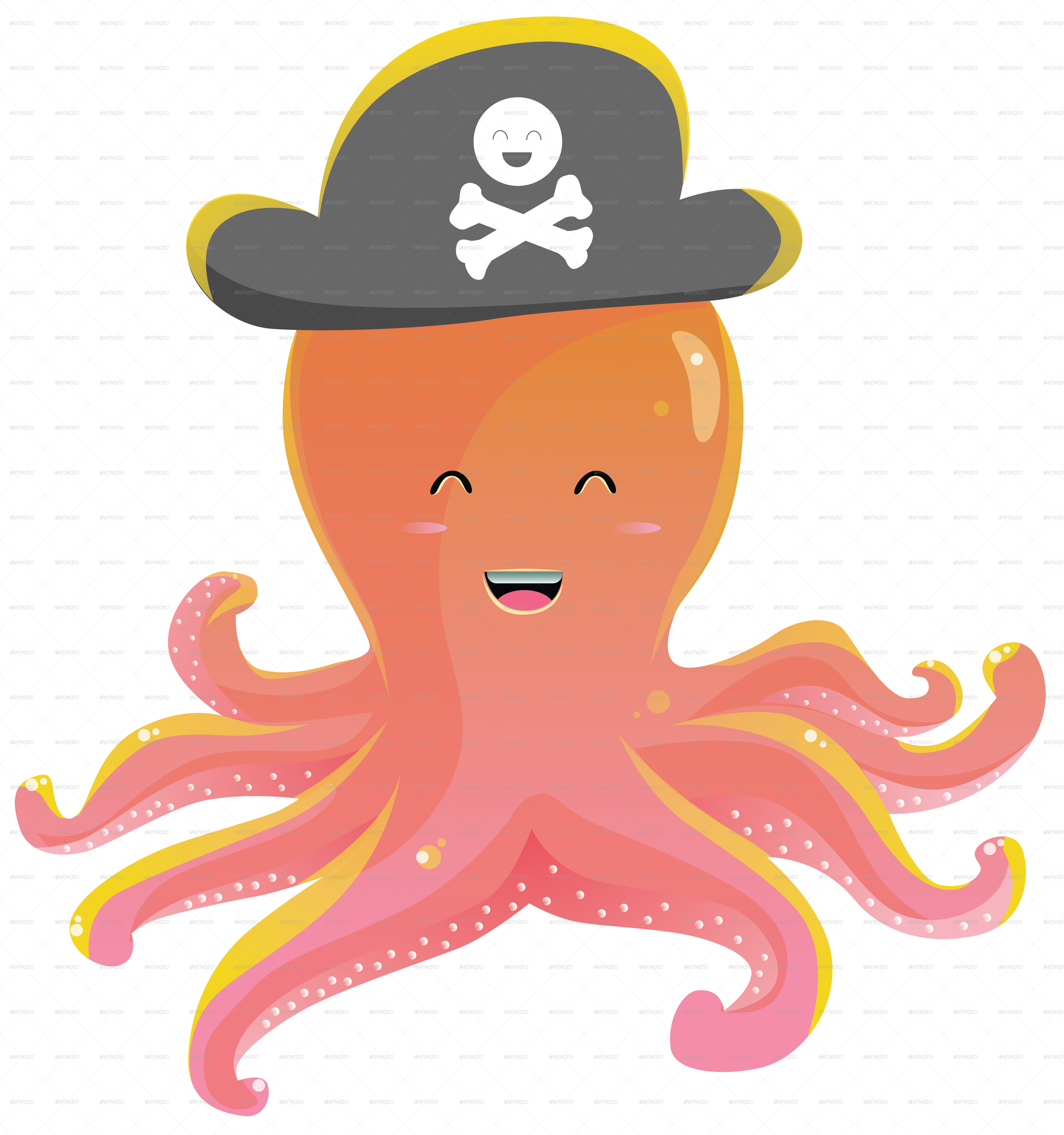 Cute Octopus Png Picture - Cute And Funny Cartoon Images Of Octopus Clipart (4689x5000), Png Download