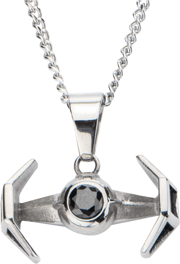 Tie Advanced X1 Fighter Crystal Pendant With Chain - Necklace Clipart (850x850), Png Download