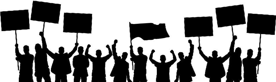Silhouette People Holding Banners Png By Khaleeqxaman - La Voz De Los Trabajadores Clipart (1048x336), Png Download