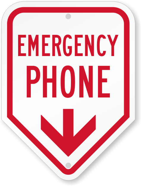 Emergency Telephone Sign - Sign Clipart (800x800), Png Download