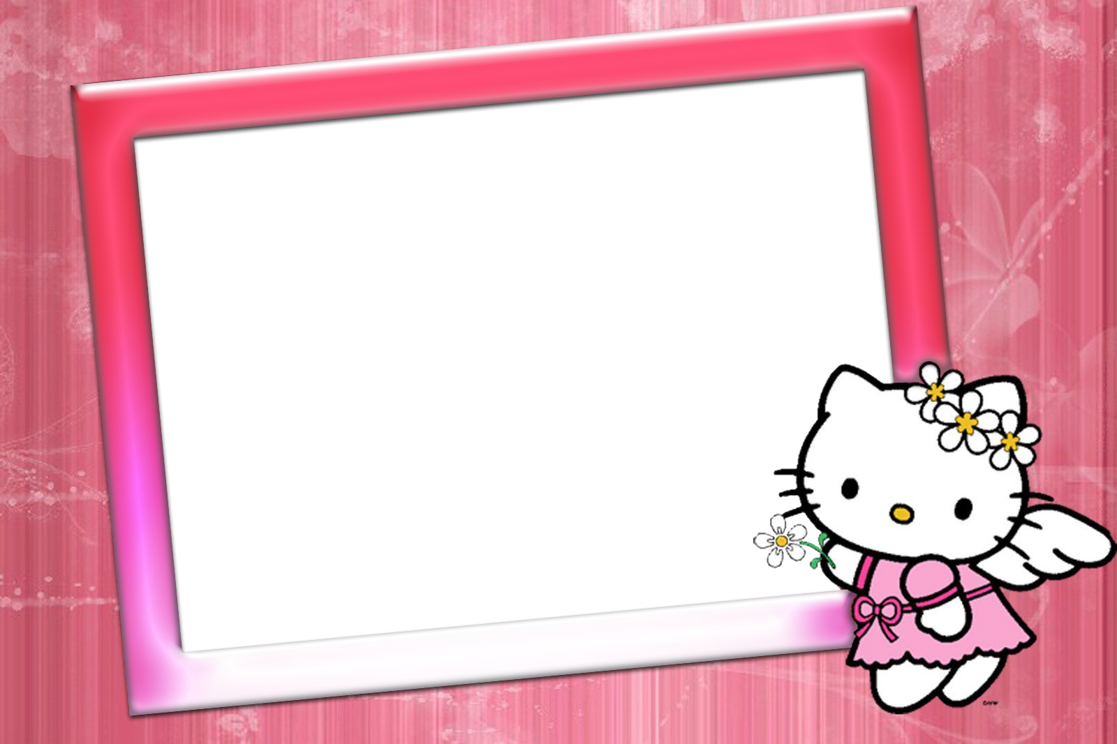 Hello Kitty Photo Frame Image - Hello Kitty Christmas Colouring Pages Clipart (1600x1066), Png Download