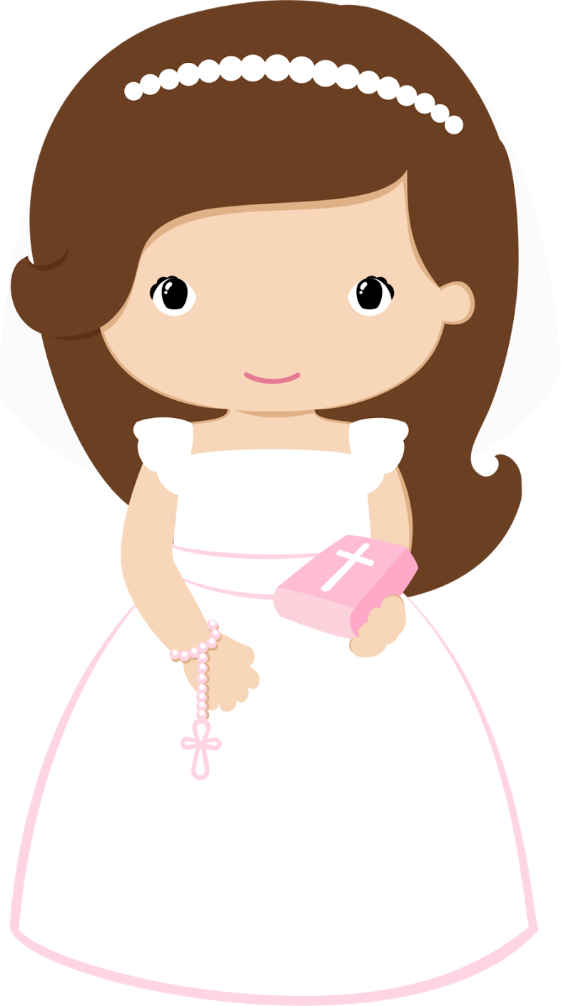 Free Png Download Communion Girl Wave Hair Png Images - First Communion Girl Clipart Transparent Png (480x860), Png Download