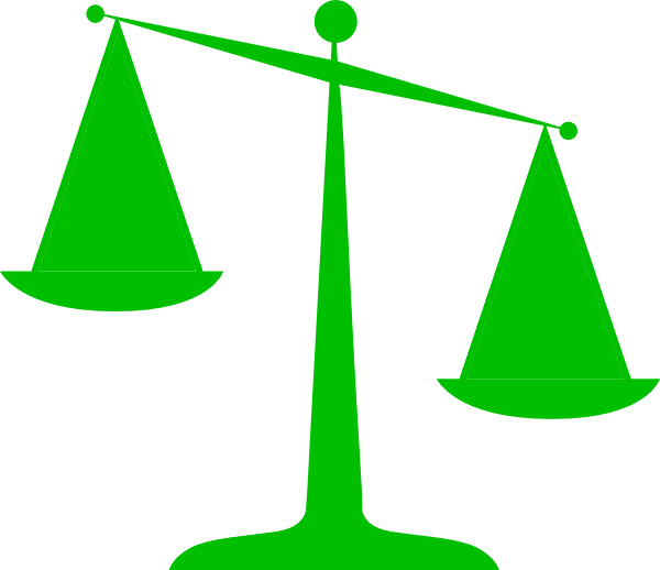 Small - Green Scales Of Justice Clipart (600x518), Png Download
