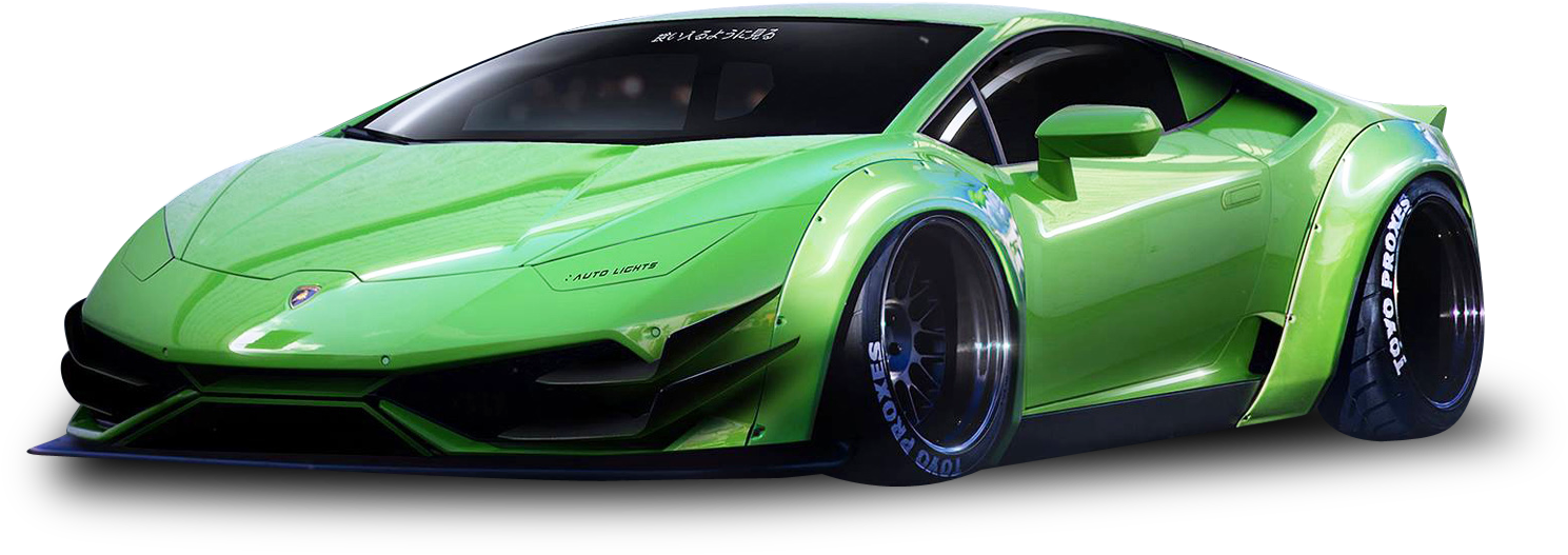 Lamborghini Huracan Png - Coolest Widebody Cars Clipart (1536x620), Png Download