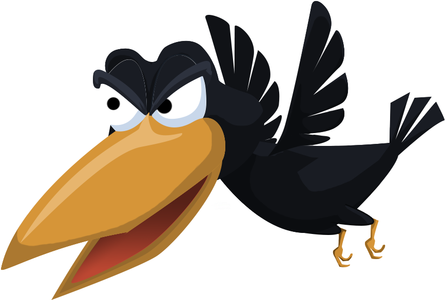 Crow , Png Download - Cartoon Clipart (867x586), Png Download
