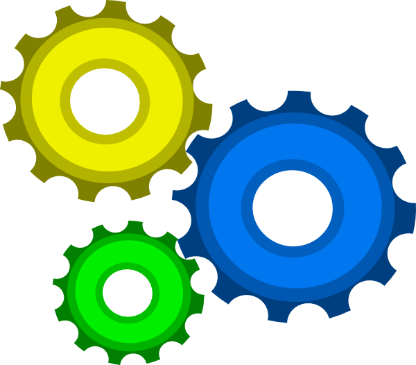Gears Clipart - Three Gear - Png Download (600x526), Png Download