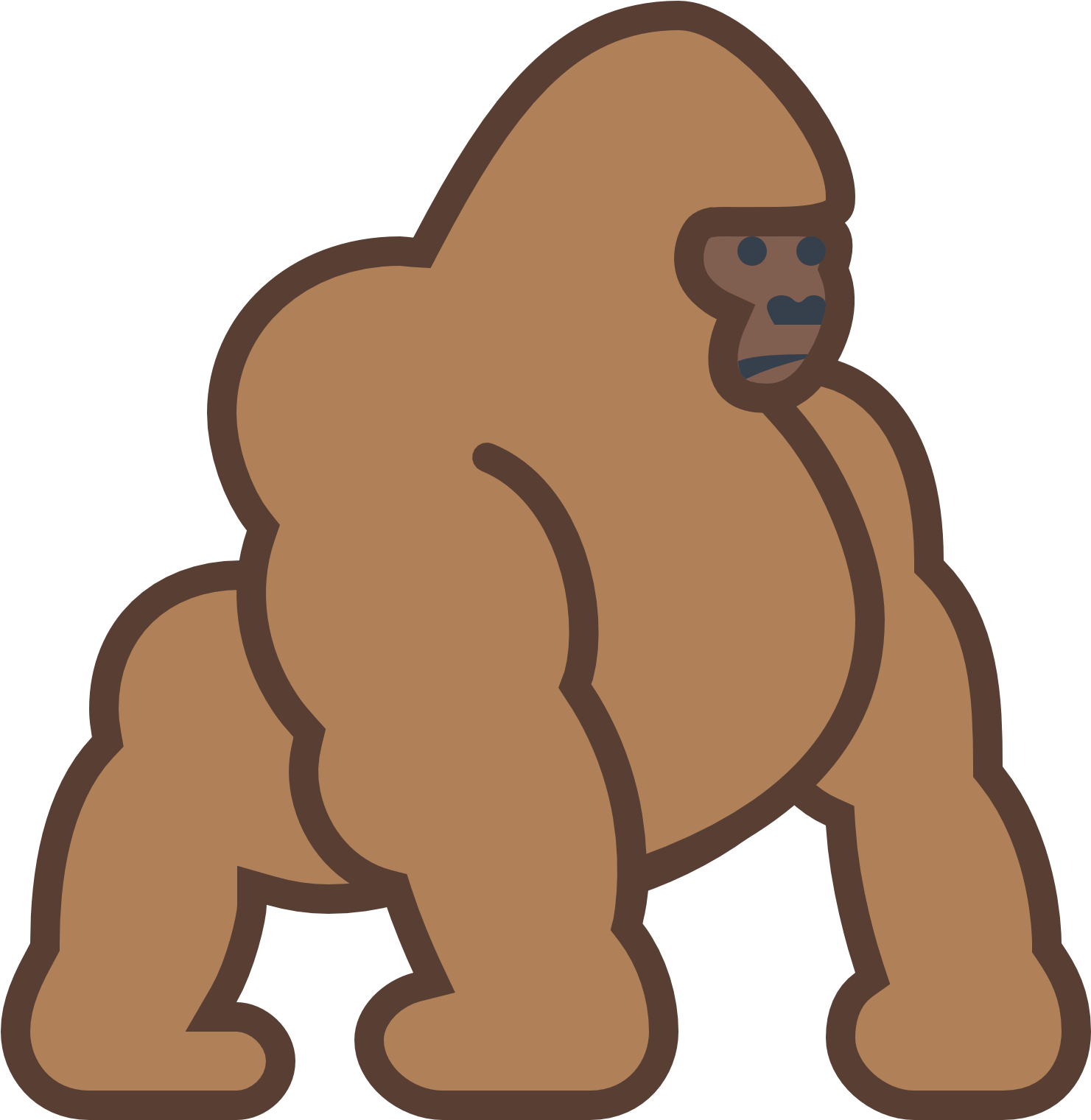 Collection Clipart Png Gorilla - Gorilla Cartoon Png Transparent Png (1600x1600), Png Download