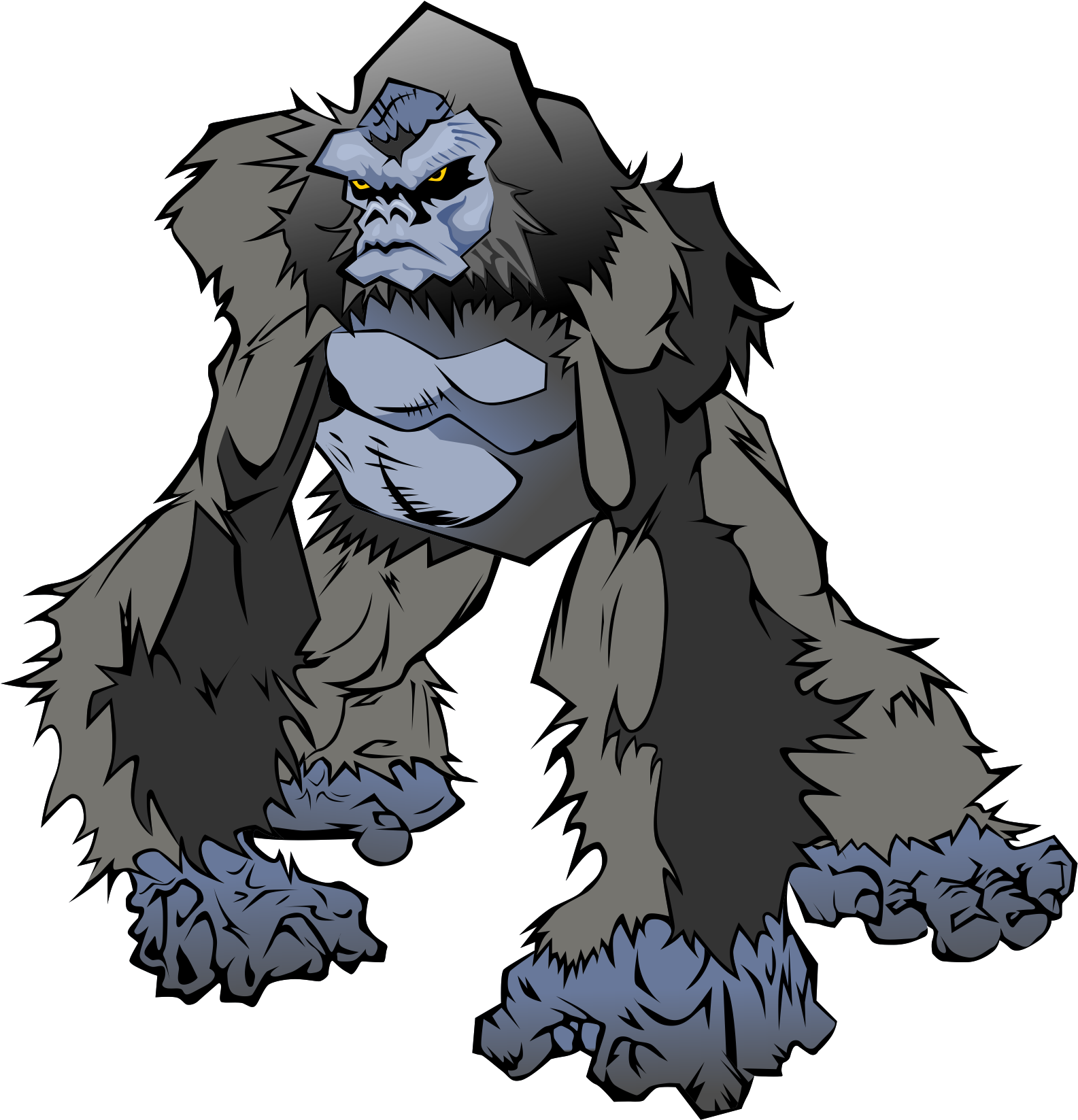 Gorilla Png - Animated Angry Gorilla Png Clipart (1666x1782), Png Download