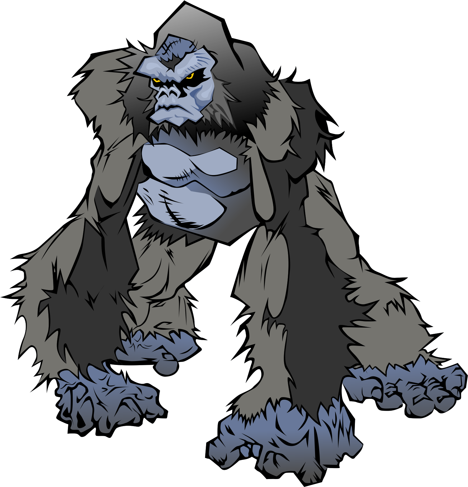 Gorilla Png - Animated Angry Gorilla Png Clipart - Large Size Png Image