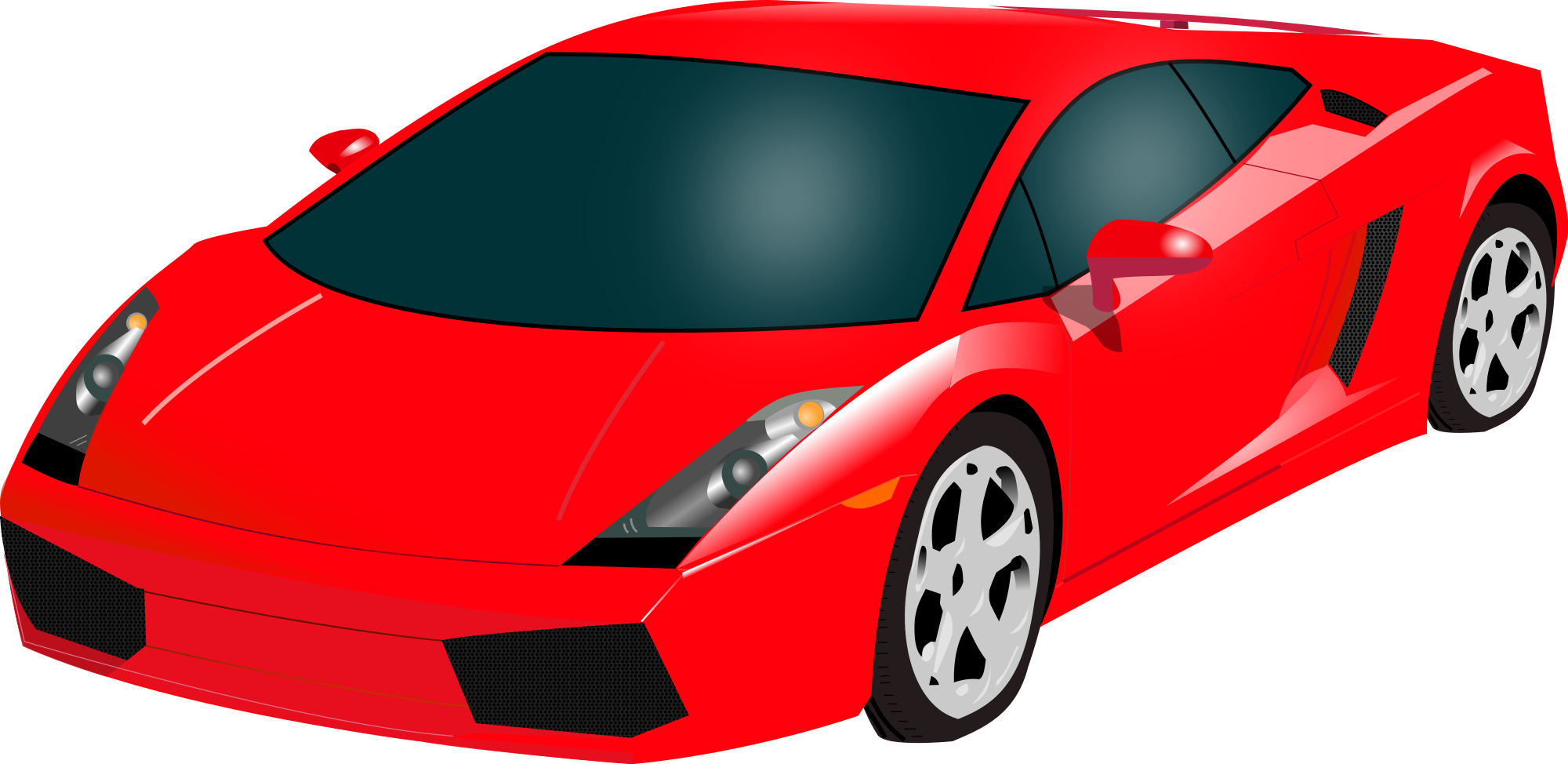 Open - Red Lamborghini Clip Art - Png Download (2000x974), Png Download