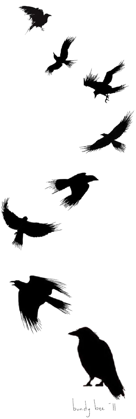 Tattoo Flight Crow Drawing Common Ink Bird Clipart - Flying Raven Silhouette Tattoo - Png Download (564x1462), Png Download