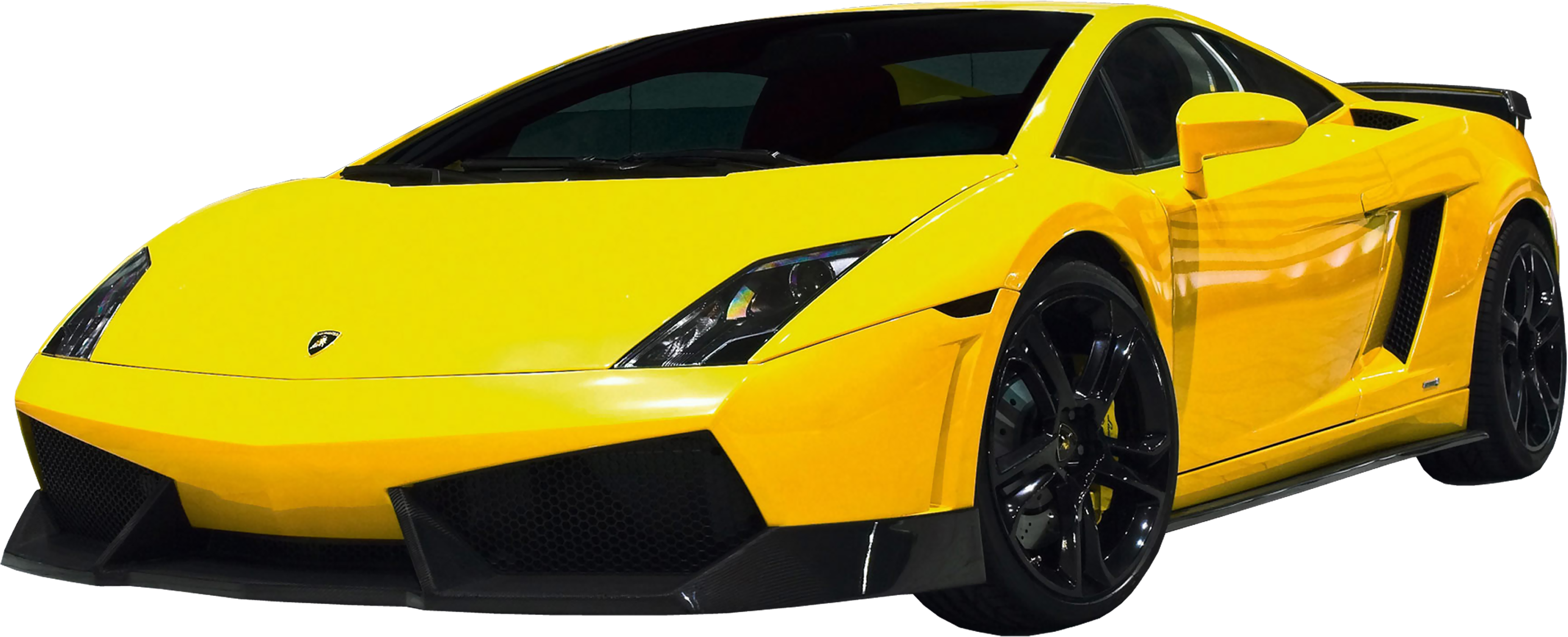 Yellow Lamborghini Free Png Image - Lamborghini Gallardo Black And Yellow Clipart (3648x1481), Png Download