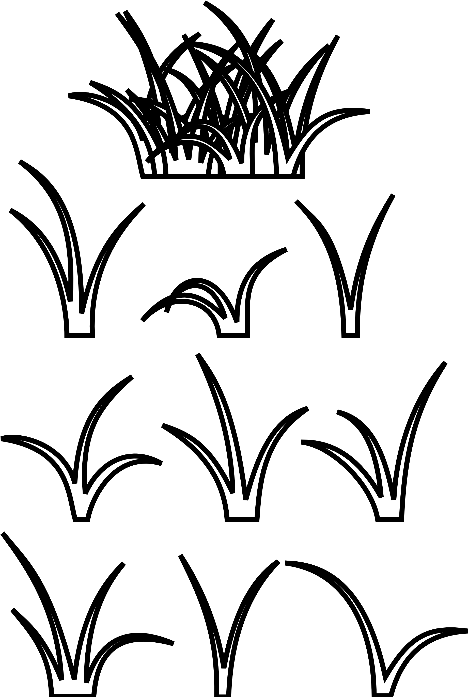 Grass Clip Art Black And White Clipart Download - Patch Of Grass Drawing - Png Download (1969x2757), Png Download
