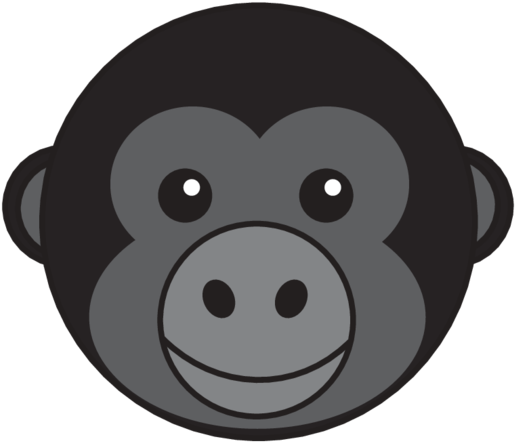 Animaru Gorilla - Monkey Clipart (800x800), Png Download