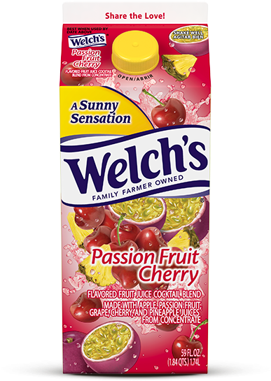 Passion Fruit Cherry Refrigerated Juice Cocktail - Welch's Passion Fruit Cherry Clipart (600x600), Png Download