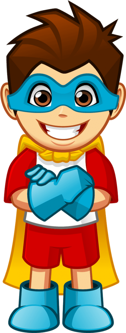 Free Png Download Super Hero Cartoon Png Images Background - Kid Hero Cartoon Clipart (480x1264), Png Download