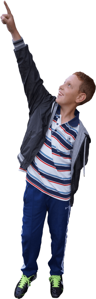 Kid Pointing Png Clipart (371x1024), Png Download