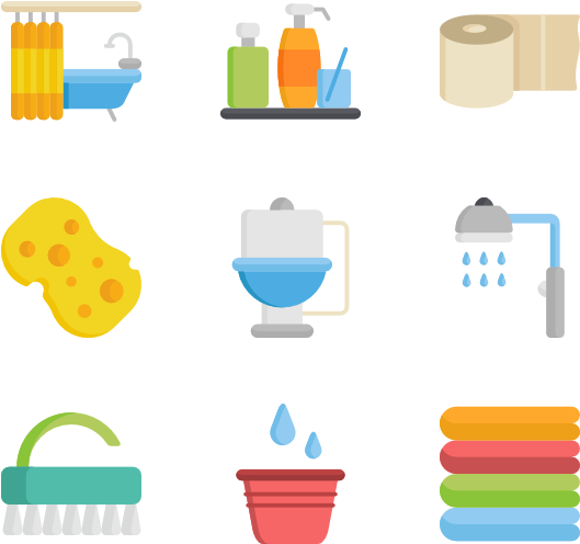 Bathroom - Bathroom Flat Icon Clipart (600x564), Png Download