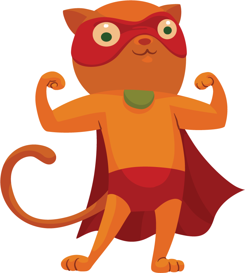 Clipart Superhero Guys - Clip Art Superhero Cat - Png Download (807x900), Png Download