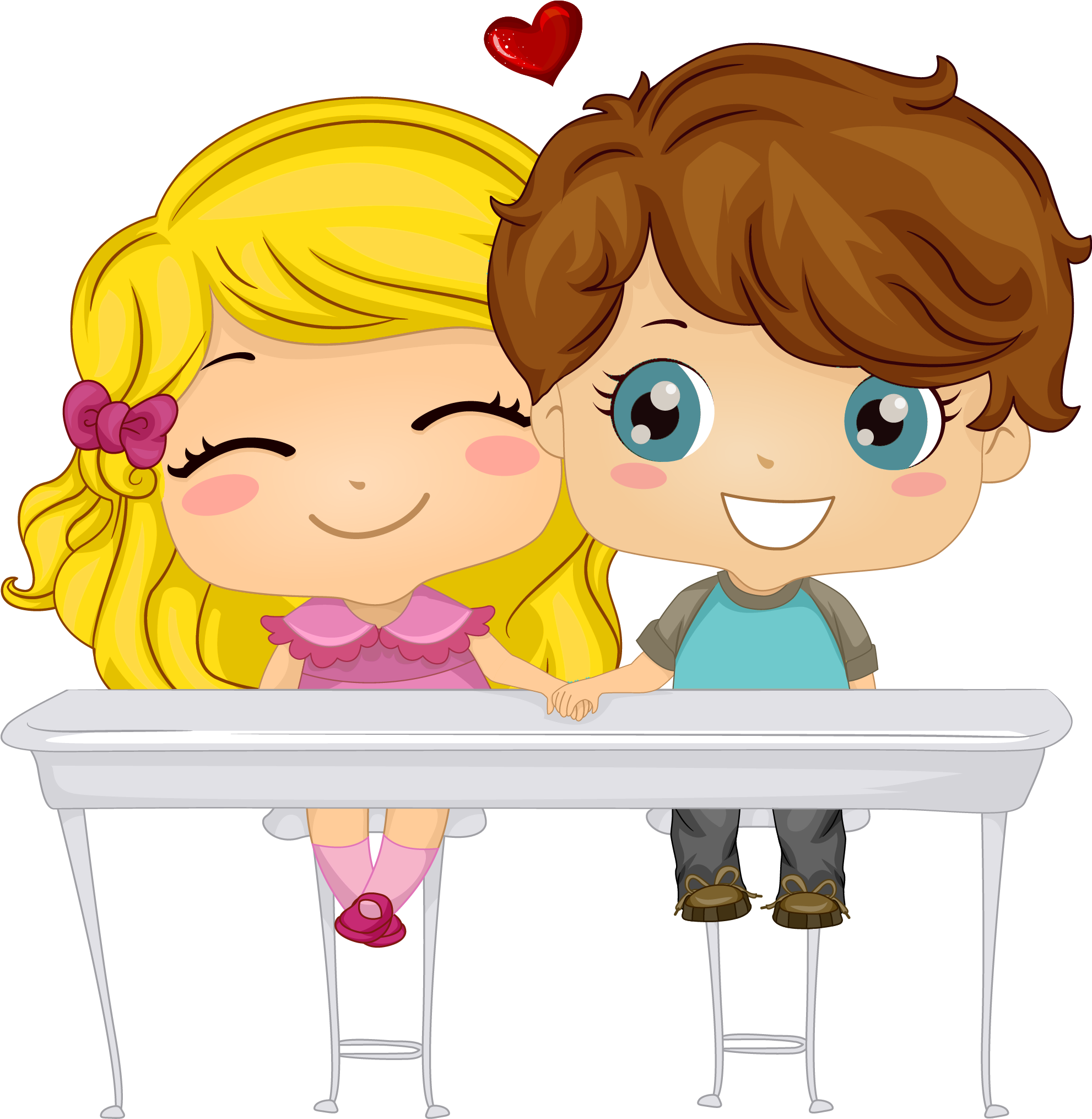 Cute Valentine Kids Png Clipart Picture - Cute Kids Clipart Transparent Png (2043x2073), Png Download