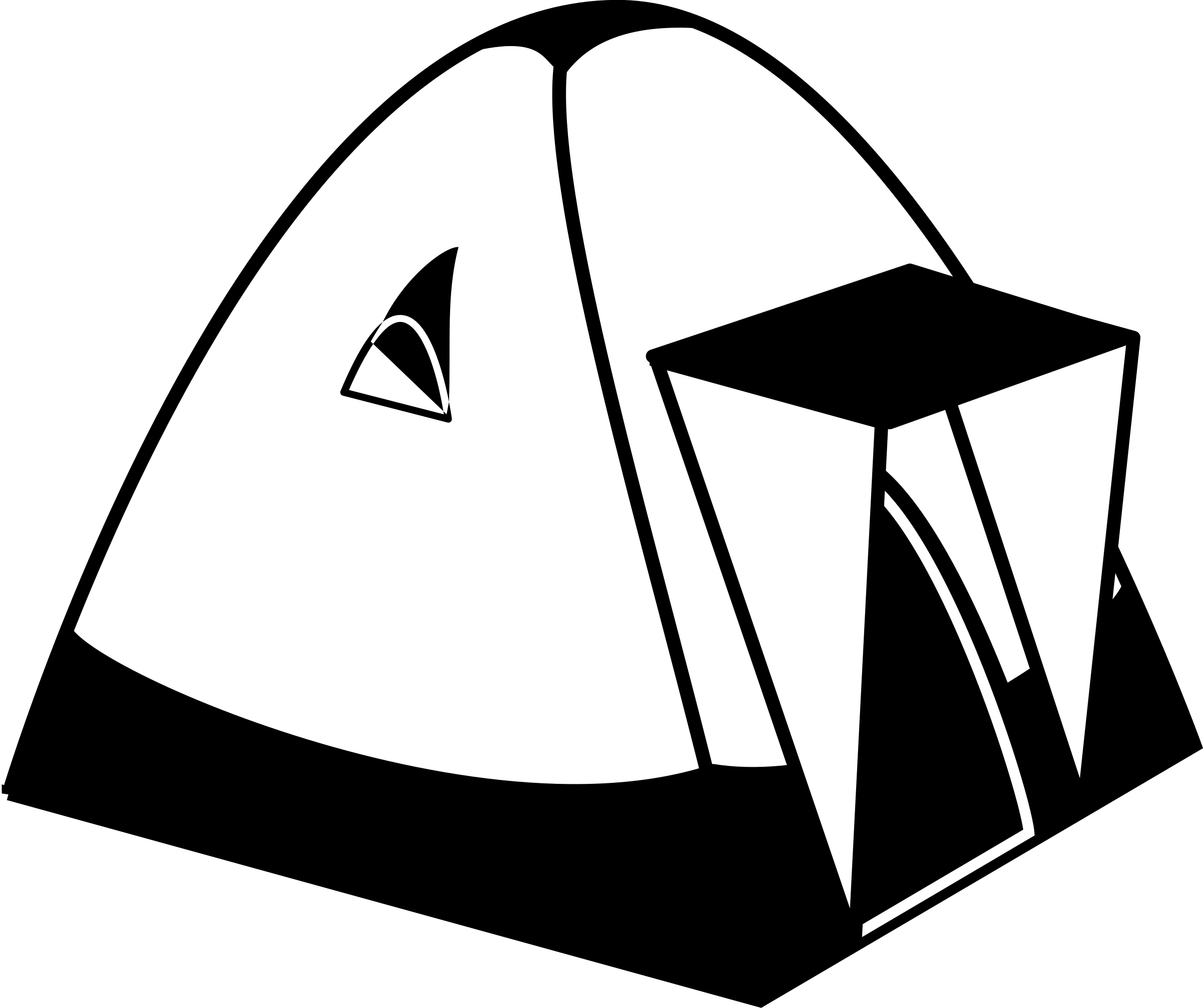 Tent Girls Camp Clipart - Tents Black And White - Png Download (2400x2010), Png Download