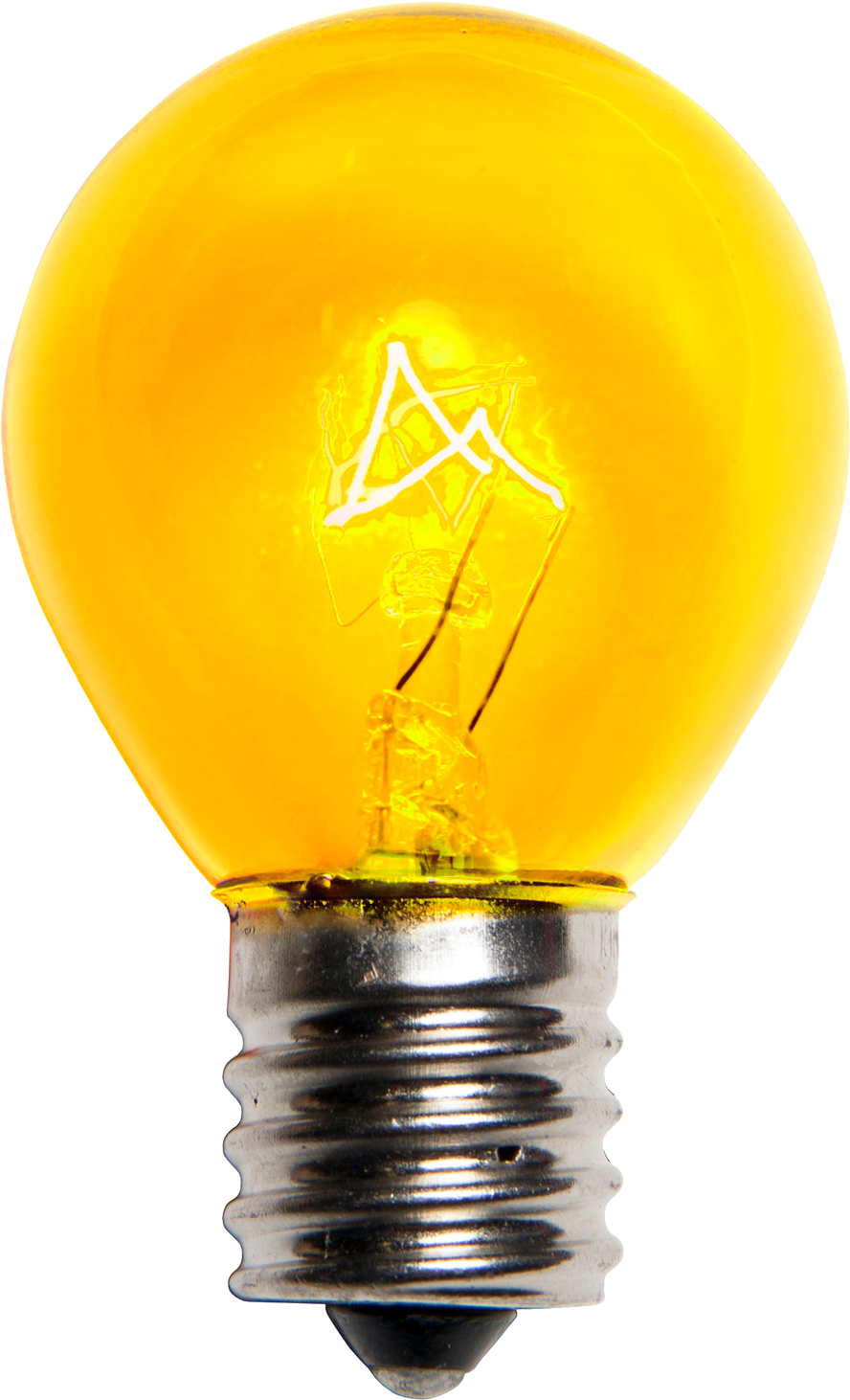 Lamp - Translucent Yellow Light Bulb Clipart (933x1500), Png Download