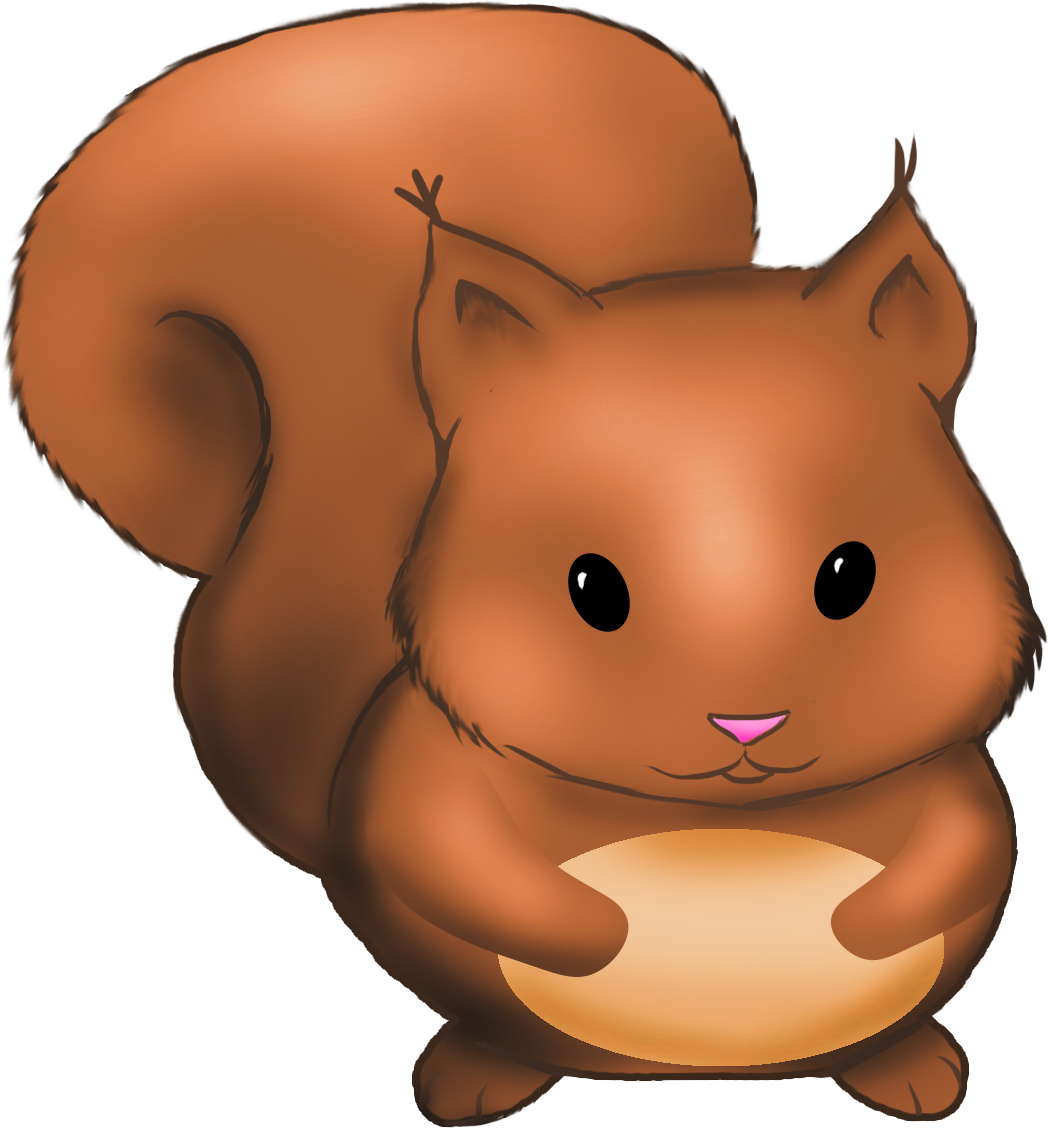 Squirrel - Cartoon Clipart (1048x1128), Png Download