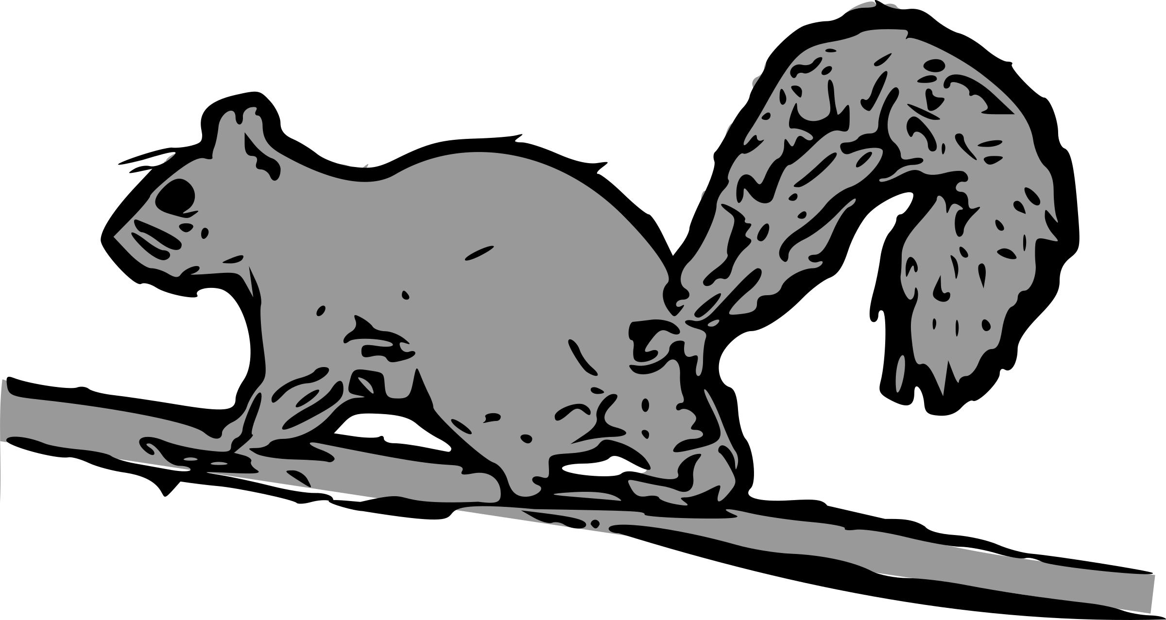 Squirrel Png Clipart (2400x1277), Png Download