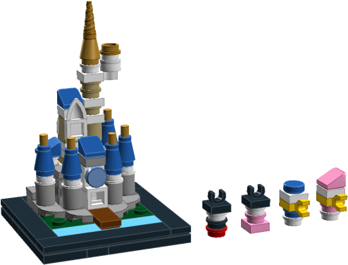 Mocmicro Disney Castle - Lego Micro Disney Castle Clipart (780x511), Png Download