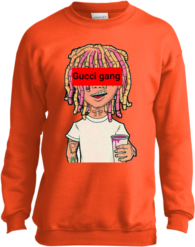 Lil Pump Gucci Gang Youth Sweatshirt Sweatshirts Clipart (1024x1024), Png Download