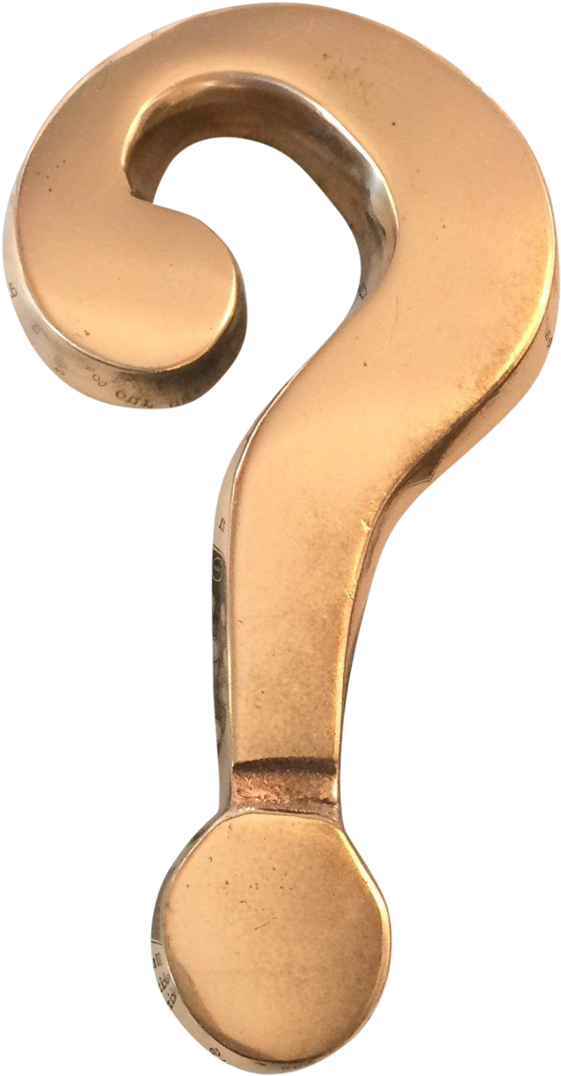Vintage Brass Paperweight Chairish - Vintage Transparent Question Marks Clipart (1296x1296), Png Download