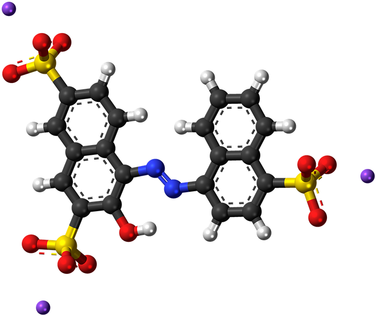 Amaranth Sodium Azo Dye Molecule Model Structure - Molecule Clipart (843x720), Png Download