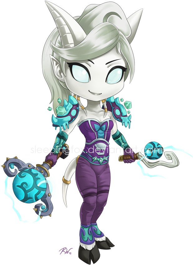 Charming Draenei With A Simple But Nicely Coordinated - Draenei Cute Clipart (620x852), Png Download